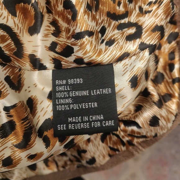 Pamela McCoy Women's Leather Jacket Brown Size M Full Zip Collared. - Picture 4 of 6